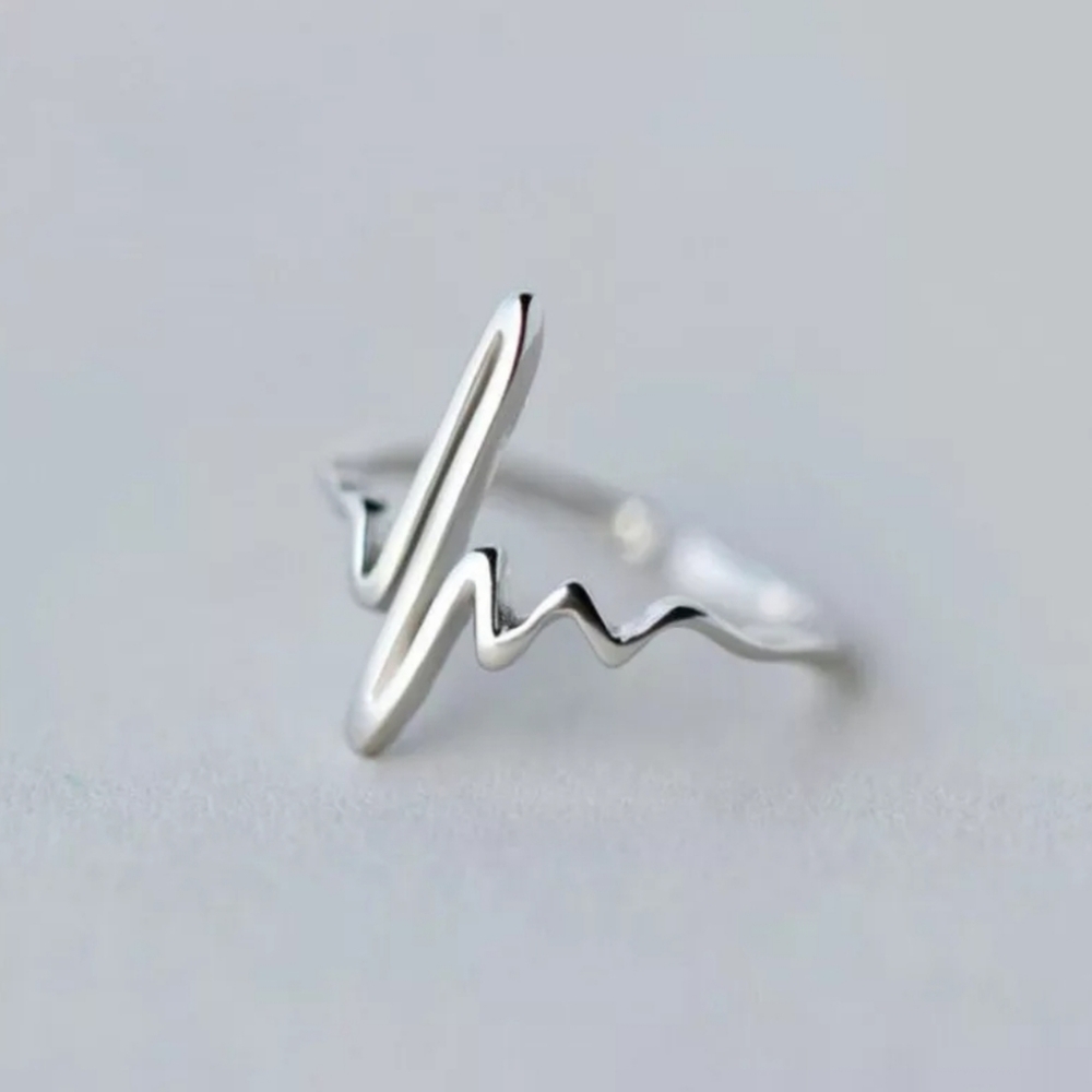 Electrocardiogram 925 Sterling silver ring - Picture 6 of 7